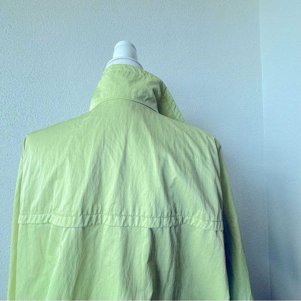 Zenergy by Chico’s Windbreaker Neon Green Adjustable Snaps Jacket SZ 3 XL - Picture 7 of 11
